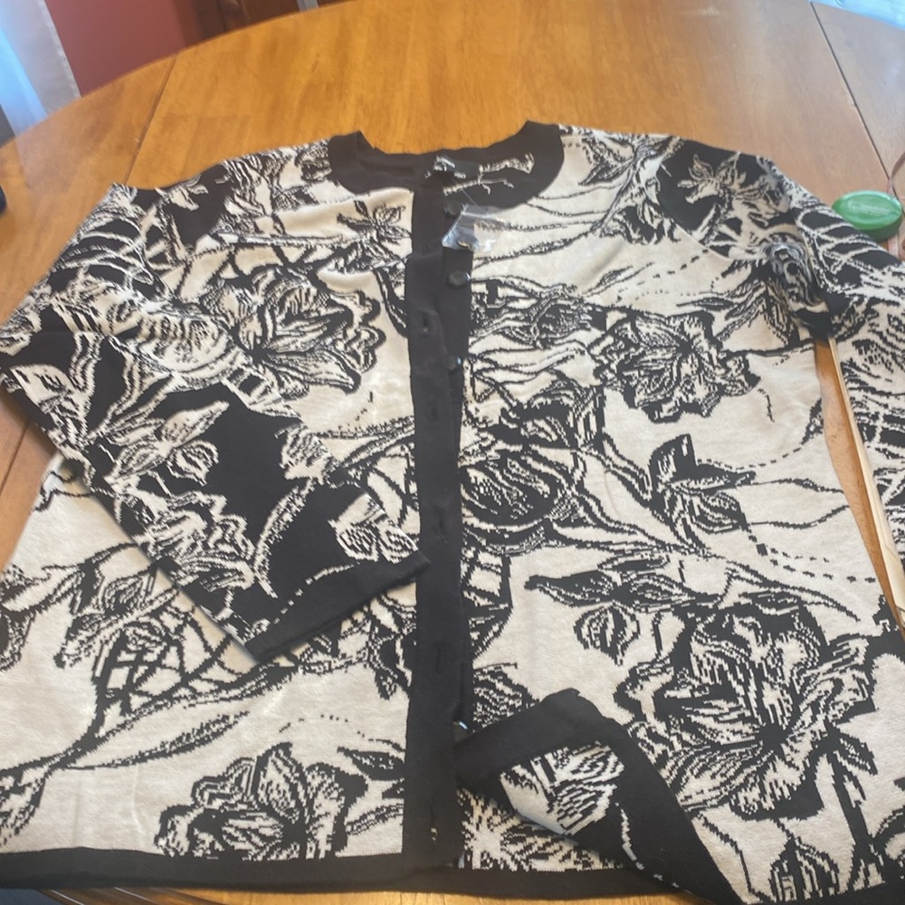 Dennis Basso Black and White Sweater